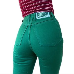 BONGO 80s 90s Vintage Forest Green tapered Jeans